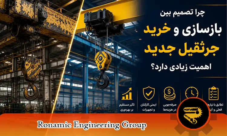 بازسازی جرثقیل سقفی یا خرید جرثقیل جدید؟ کدام انتخاب به‌صرفه‌تر است؟